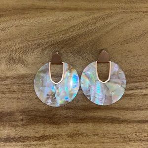 Kendra Scott Brown Mother of Pearl Earrings with Rose Gold